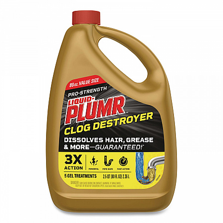 Pro-Strength Full Clog Destroyer Plus PipeGuard, Gel, 80 oz Bottle (00228EA)