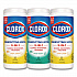 Disinfecting Wipes, 1-Ply, 7 x 8, (1) Fresh Scent/(2) Crisp Lemon, White, 35/Canister, 3 Canisters/Pack (30112)