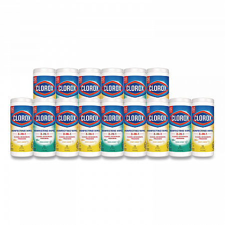 Disinfecting Wipes, Cleaning Wipes, 1-Ply, 7 x 8, Fresh Scent/Citrus Blend, 35/Canister, 3/Pack, 5 Packs/Carton (30112CT)