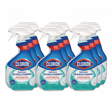 Bathroom Foamer with Bleach, Ocean Mist Scent, 30 oz Spray Bottle, 9/Carton (30614)