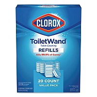 ToiletWand Toilet Cleaning Refills, Toilet Cleaning Scrubbing Pads, Blue/White, 20/Pack (31049)