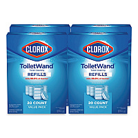 ToiletWand Toilet Cleaning Refills, Disinfecting Scrubbing Pads, 20 Count, 4/Carton (31049CT)
