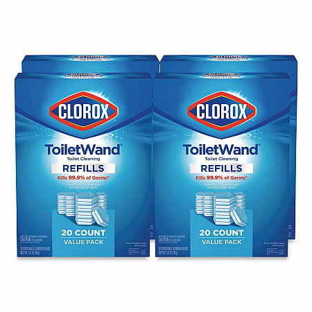 ToiletWand Toilet Cleaning Refills, Disinfecting Scrubbing Pads, 20 Count, 4/Carton (31049CT)