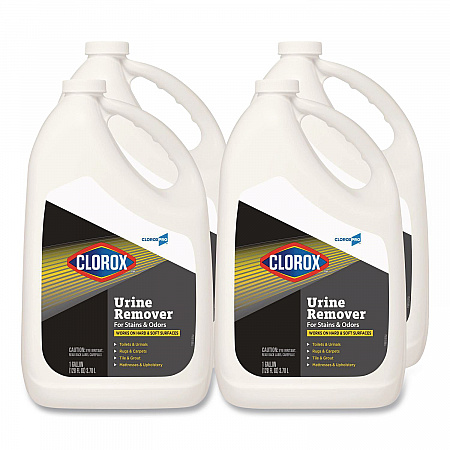 CloroxPro Urine Remover for Stains and Odors, Clean Floral Scent, 128 oz Refill Bottle, 4/Carton (31351CT)