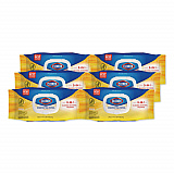 Disinfecting Cleaning Wipes Flex Pack, 1-Ply, 8 x 7, Crisp Lemon, White, 75 Towels/Pack, 6 Packs/Carton (31404)