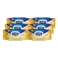 Disinfecting Cleaning Wipes Flex Pack, 1-Ply, 8 x 7, Crisp Lemon, White, 75 Towels/Pack, 6 Packs/Carton (31404)