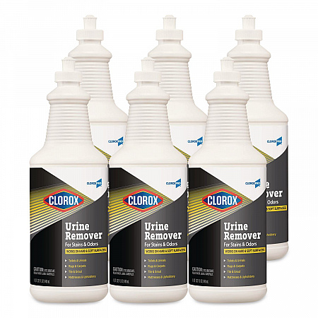 CloroxPro Urine Remover for Stains and Odors, Clean Floral Scent, 32 oz Pull-Top Bottle, 6/Carton (31415)