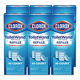 ToiletWand Toilet Cleaning Refills, Toilet Cleaning Scrubbing Pads, Blue/White, 10/Pack, 6 Packs/Carton (31620)