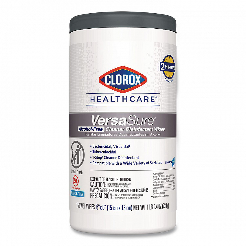 VersaSure Cleaner Disinfectant Wipes, 1-Ply, 6 x 5, Fragranced, White, 150 Towels/Canister (31758EA)
