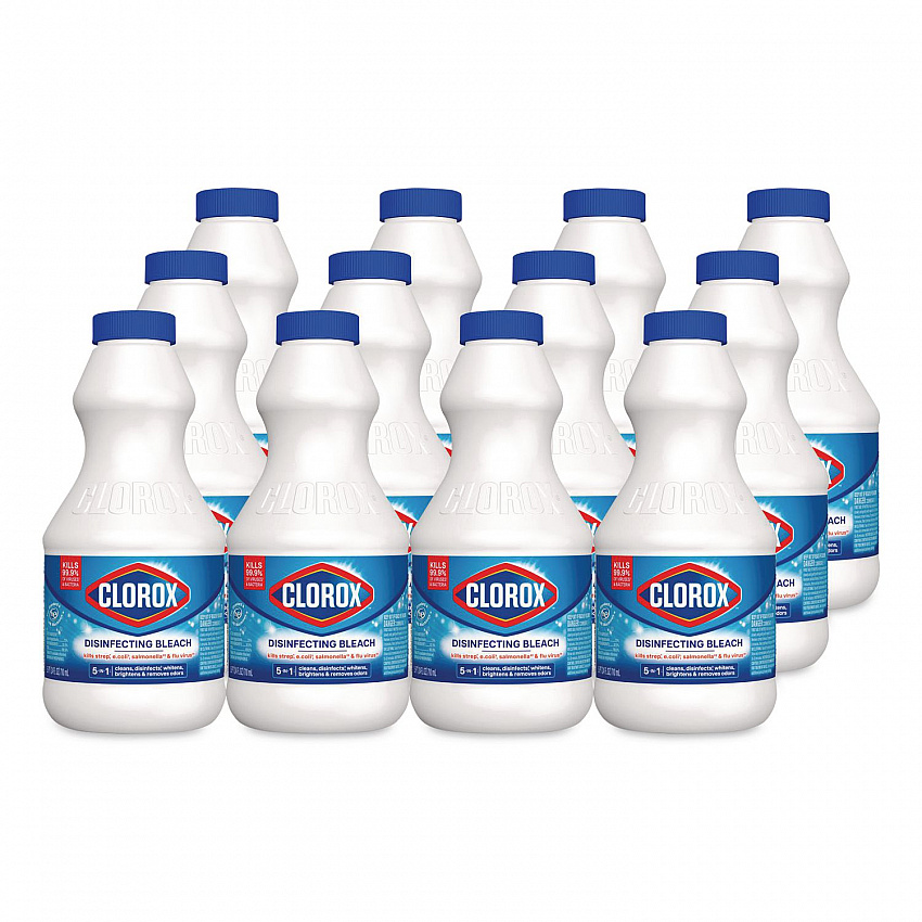 Concentrated Regular Disinfecting Bleach, Unscented, 24 oz Bottle, 12/Carton (32251)