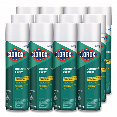 CloroxPro Disinfecting Spray, Fresh Scent, 19 oz Aerosol Spray, 12/Carton (38504CT)