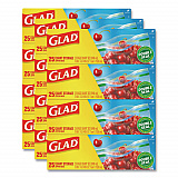 Zipper Food Storage Plastic Bags, Quart Size, 7.75 x 7, Clear, 25 Bags/Box, 12 Boxes/Carton (55052)