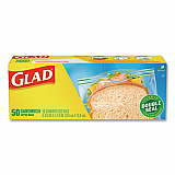 Zipper Food Storage Plastic Sandwich Bags, 6.63 x 5.88, Clear, 50 Bags/Box, 12 Boxes/Carton (57263)