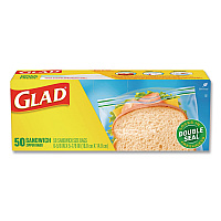 Zipper Food Storage Plastic Sandwich Bags, 6.63 x 5.88, Clear, 50 Bags/Box, 12 Boxes/Carton (57263)