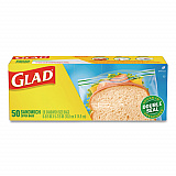 Zipper Food Storage Plastic Sandwich Bags, 6.63 x 5.88, Clear, 50 Bags/Box (57263BX)