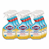 Disinfecting All Purpose Cleaner Spray, Crisp Lemon Scent, 32 oz Bottle, 9/Carton (60044CT)