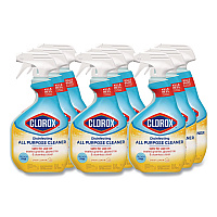 Disinfecting All Purpose Cleaner Spray, Crisp Lemon Scent, 32 oz Bottle, 9/Carton (60044CT)