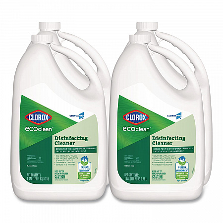 Clorox Pro EcoClean Disinfecting Cleaner, Unscented, 128 oz Refill Bottle, 4/Carton (60094CT)