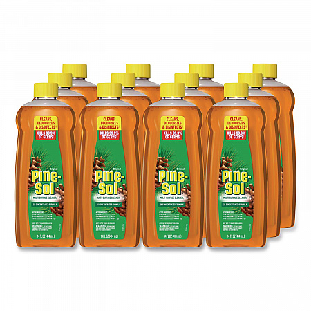 Multi-Surface Cleaner Disinfectant Concentrated, Pine Scent, 14 oz Bottle, 12/Carton (60146CT)