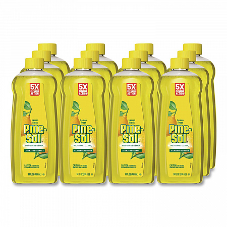 Multi-Surface Cleaner Concentrated, Lemon Fresh Scent, 14 oz Bottle, 12/Carton (60148CT)
