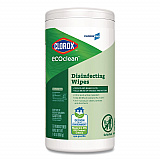 CloroxPro EcoClean Disinfecting Wipes, 1-Ply, 8 x 7, Unscented, White, 75 Count (60605EA)