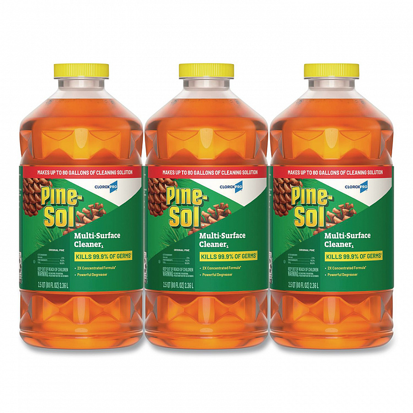 CloroxPro All Purpose Multi-Surface Cleaner, Original Pine Scent, 80 oz Bottle, 3/Carton (60606CT)