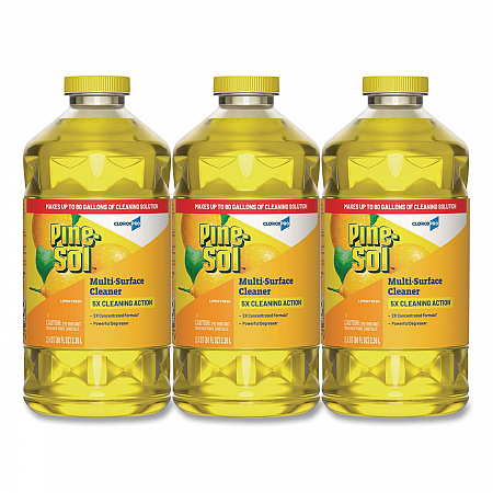CloroxPro Multi-Surface Cleaner Concentrated, Lemon Fresh Scent, 80 oz Bottle, 3/Carton (60607CT)