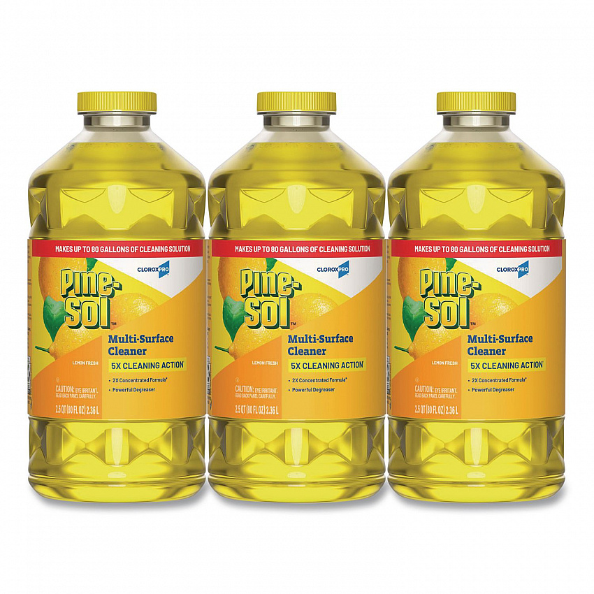 CloroxPro Multi-Surface Cleaner Concentrated, Lemon Fresh Scent, 80 oz Bottle, 3/Carton (60607CT)