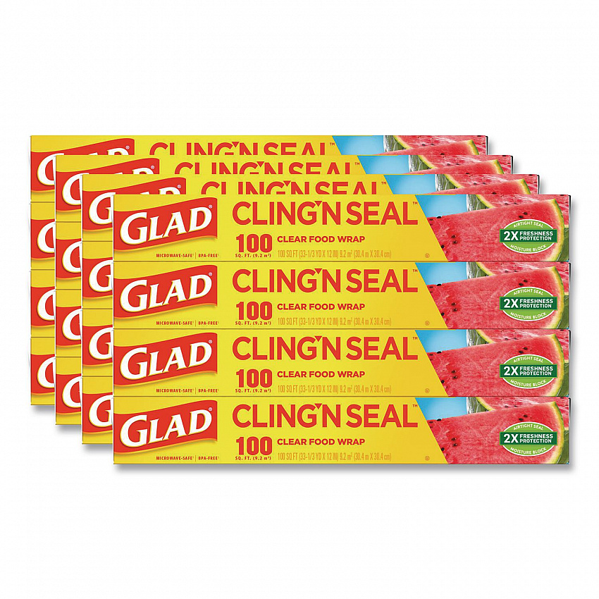 Cling'N Seal Plastic Food Wrap, 12" x 33.3 yd, 100 sq ft Roll, 16 Rolls/Carton (60684)