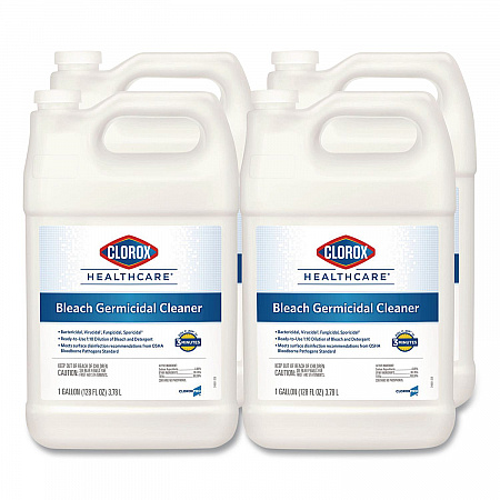 Bleach Germicidal Cleaner, Unscented, 128 oz Refill Bottle, 4/Carton (68978)