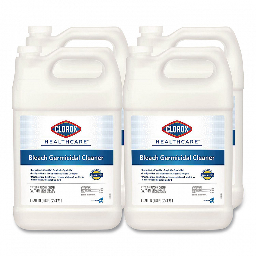 Bleach Germicidal Cleaner, Unscented, 128 oz Refill Bottle, 4/Carton (68978)