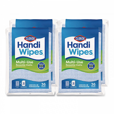 Handi Wipes, 21 x 11, Blue, 36 Wipes/Pack, 4 Packs/Carton (78225)