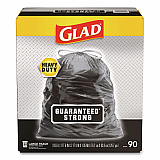 Guaranteed Strong Large Drawstring Trash Bags, Three-Ply, 30 gal, 1.05 mil, 30" x 33", Black, 90/Carton (78952)