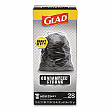 Guaranteed Strong Large Drawstring Trash Bags, Three-Ply, 30 gal, 1.05 mil, 30 x 33, Black, 28/Box (78966BX)