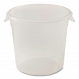 Round Storage Containers, 4 qt, 8.5" Diameter x 7.5" h, Plastic, Clear (FG572124CLR)