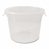 Round Storage Containers, 6 qt, 11.25" Diameter x 7.63" h, Plastic, Clear (FG572324CLR)