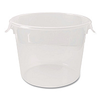 Round Storage Containers, 6 qt, 11.25" Diameter x 7.63" h, Plastic, Clear (FG572324CLR)