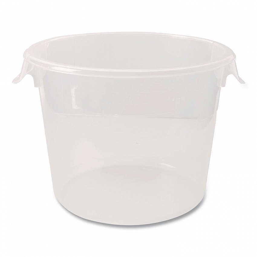 Round Storage Containers, 6 qt, 11.25" Diameter x 7.63" h, Plastic, Clear (FG572324CLR)