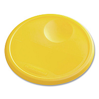 Round Storage Container Lids, 10.25" Diameter x 1.27" h, Plastic, Yellow (FG572500YEL)