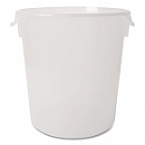 Round Storage Containers, 22 qt, 13.13" Diameter x 14" h, Plastic, Clear (FG572824CLR)