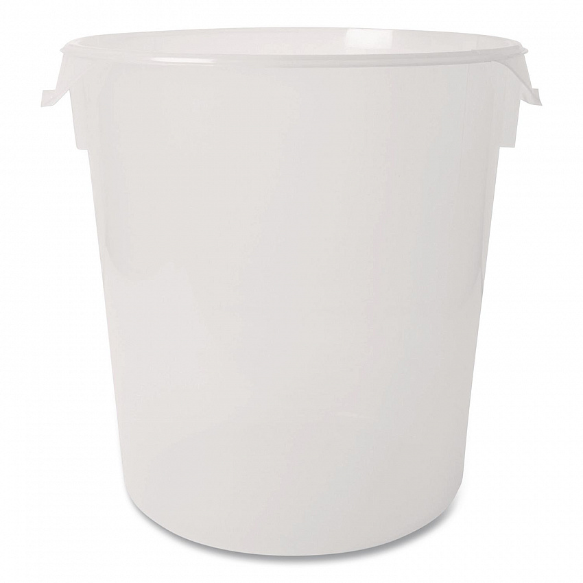 Round Storage Containers, 22 qt, 13.13" Diameter x 14" h, Plastic, Clear (FG572824CLR)