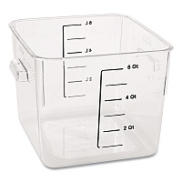 SpaceSaver Square Containers, 6 qt, 8.8 x 8.75 x 7, Plastic, Clear (FG630600CLR)