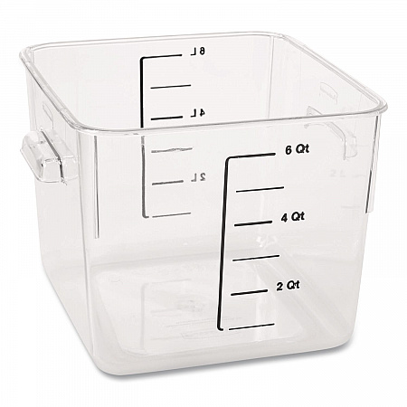 SpaceSaver Square Containers, 6 qt, 8.8 x 8.75 x 7, Plastic, Clear (FG630600CLR)