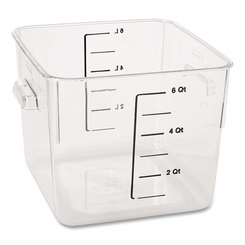 SpaceSaver Square Containers, 6 qt, 8.8 x 8.75 x 7, Plastic, Clear (FG630600CLR)