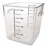 SpaceSaver Square Containers, 8 qt, 8.8 x 8.75 x 8.75, Plastic, Clear (FG630800CLR)