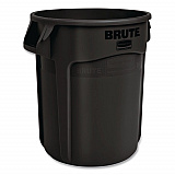Vented Round BRUTE Container, 10 gal, Resin, Black (1926827)