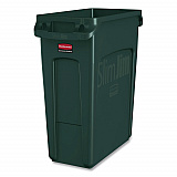 Slim Jim Waste Container, 16 gal, Resin, Dark Green (1955960)