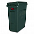 Slim Jim Waste Container, 16 gal, Resin, Dark Green (1955960)