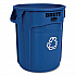 BRUTE Recycling Container, 20 gal, Resin, Blue (FG262073BLUE)