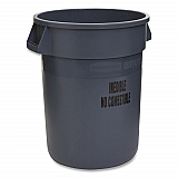 Food Handling BRUTE Container, 32 gal, Resin, Gray (FG263256GRAY)
